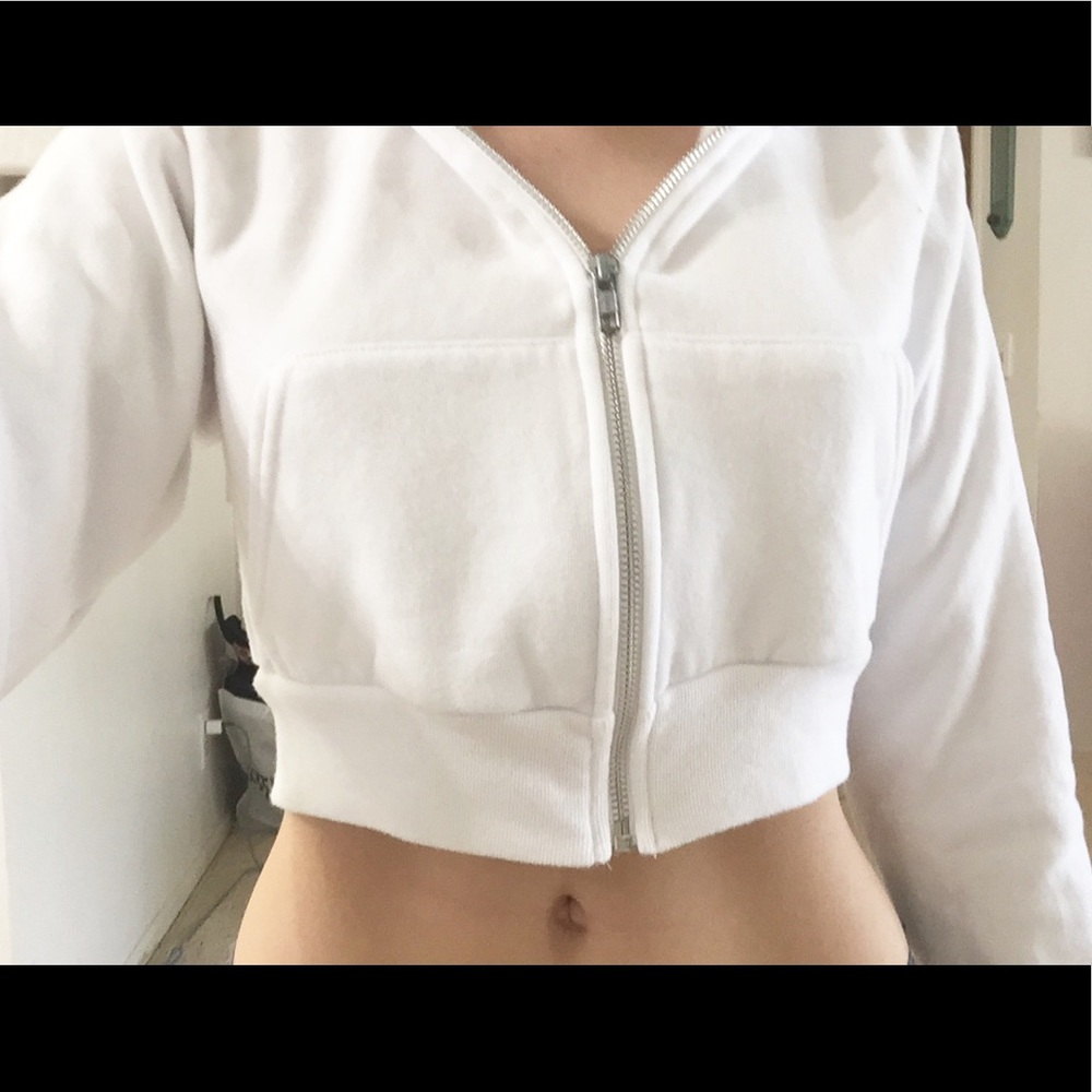 American apparel flex cropped hoodie (white)